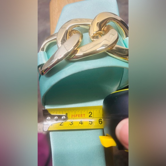 Jeffrey Campbell Mint Slides with Gold Chain - Picture 4 of 5